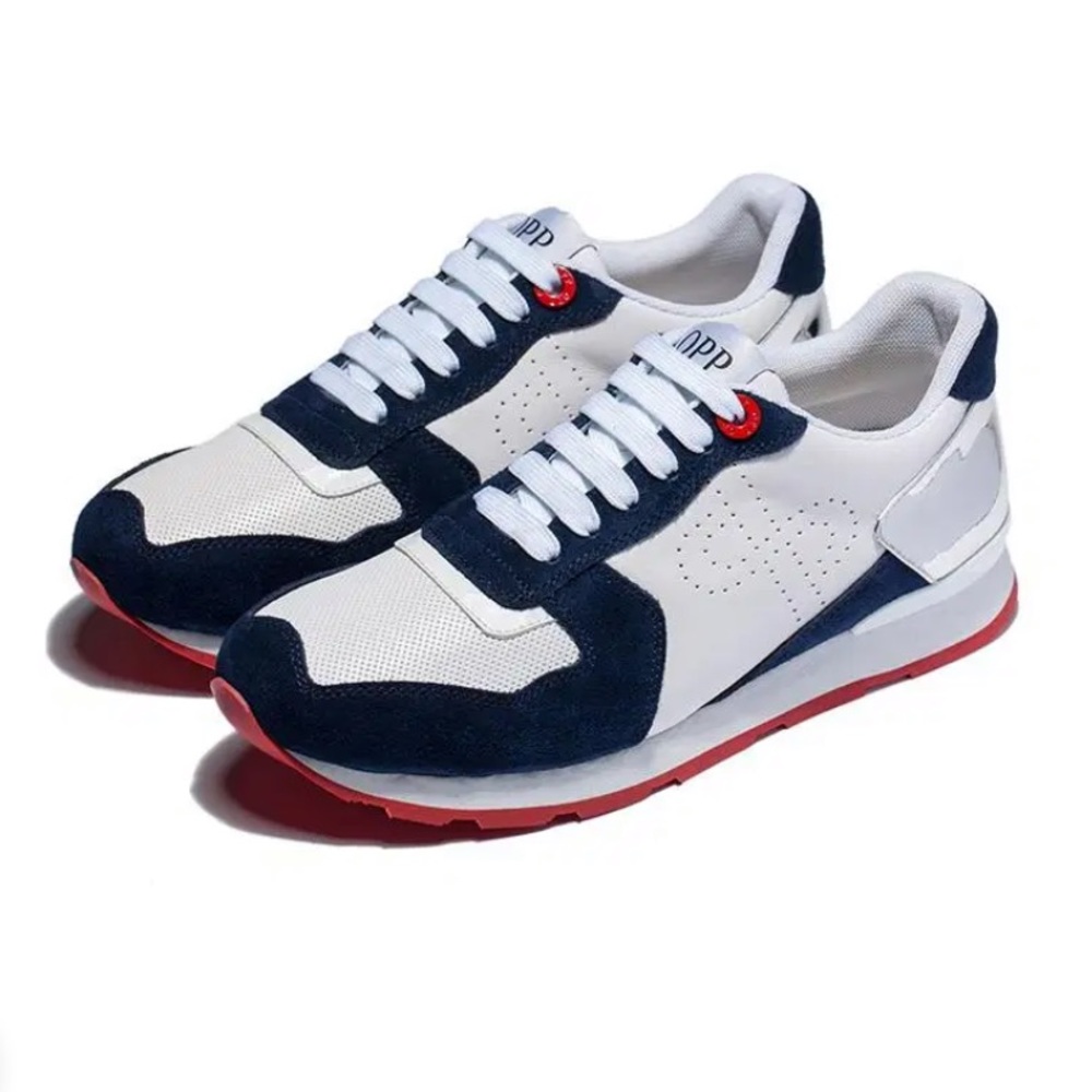 OPP France Lace Up Suede Sneakers Blue Men’s
